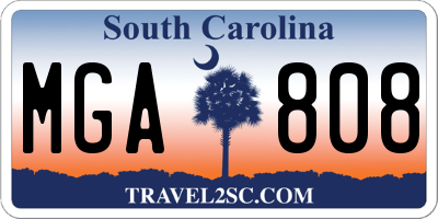 SC license plate MGA808