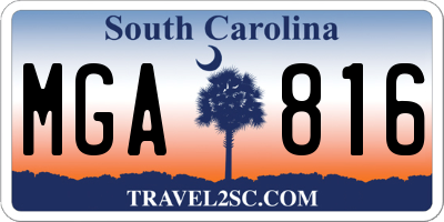 SC license plate MGA816