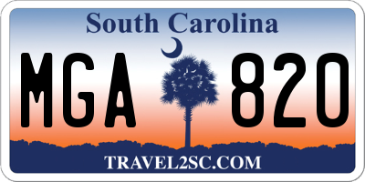 SC license plate MGA820