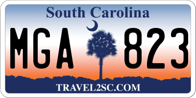 SC license plate MGA823