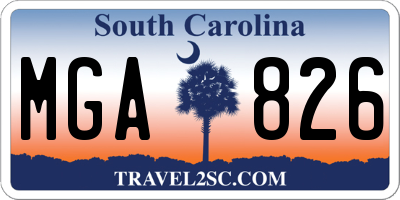SC license plate MGA826