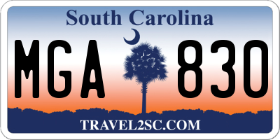 SC license plate MGA830