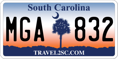 SC license plate MGA832