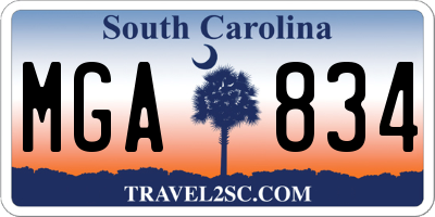 SC license plate MGA834