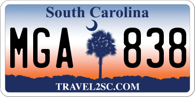 SC license plate MGA838