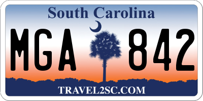 SC license plate MGA842