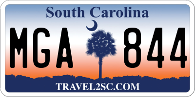 SC license plate MGA844