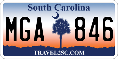 SC license plate MGA846