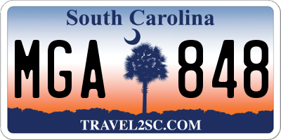 SC license plate MGA848