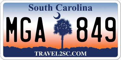SC license plate MGA849