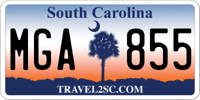 SC license plate MGA855