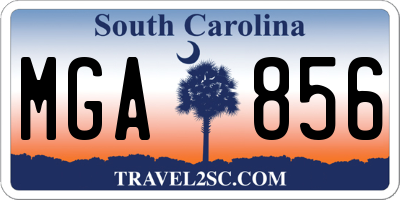 SC license plate MGA856