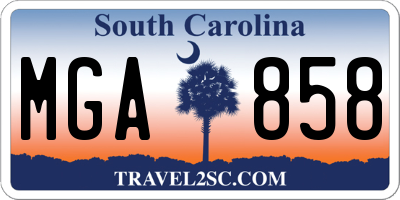SC license plate MGA858