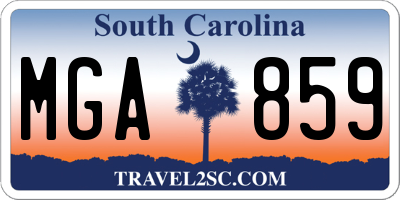 SC license plate MGA859