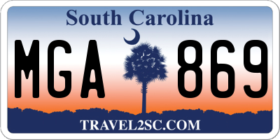 SC license plate MGA869