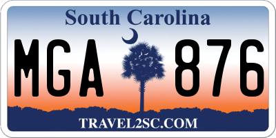 SC license plate MGA876