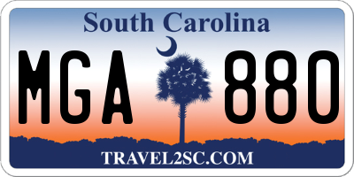 SC license plate MGA880