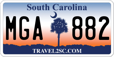 SC license plate MGA882