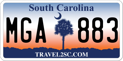 SC license plate MGA883