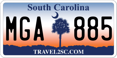 SC license plate MGA885