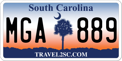 SC license plate MGA889