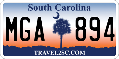 SC license plate MGA894