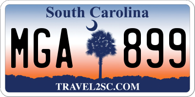 SC license plate MGA899