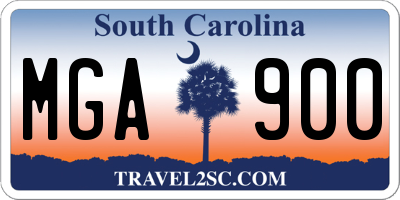 SC license plate MGA900