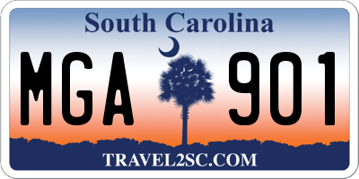 SC license plate MGA901
