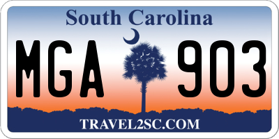 SC license plate MGA903