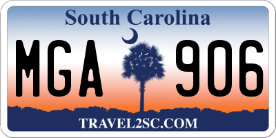 SC license plate MGA906