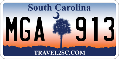 SC license plate MGA913