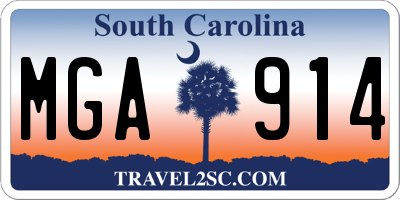 SC license plate MGA914