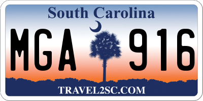 SC license plate MGA916