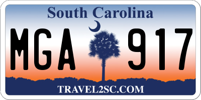 SC license plate MGA917