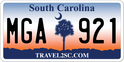SC license plate MGA921