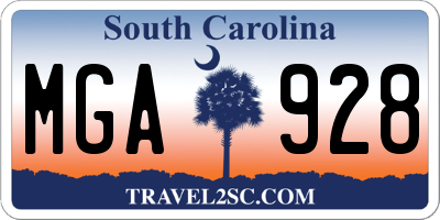 SC license plate MGA928