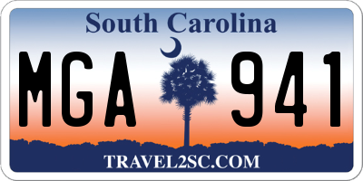 SC license plate MGA941