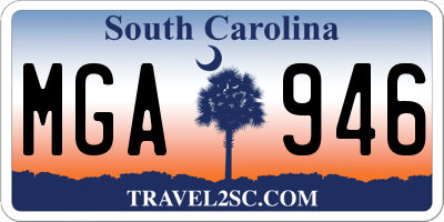 SC license plate MGA946