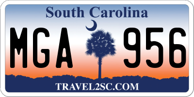 SC license plate MGA956