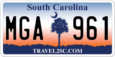 SC license plate MGA961