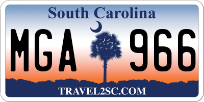SC license plate MGA966