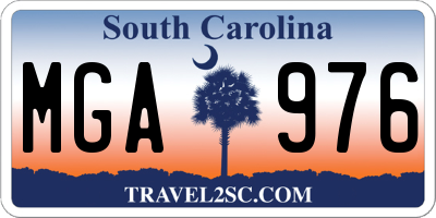 SC license plate MGA976
