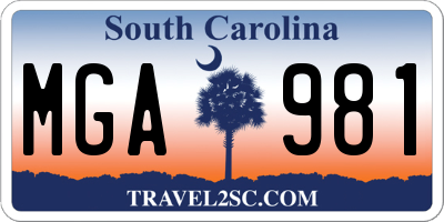 SC license plate MGA981