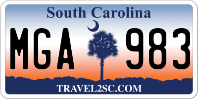 SC license plate MGA983