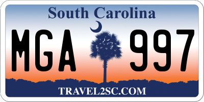 SC license plate MGA997