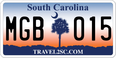 SC license plate MGB015