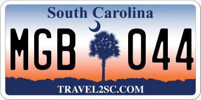 SC license plate MGB044
