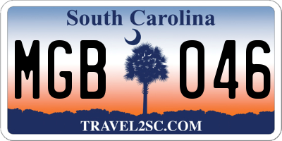 SC license plate MGB046