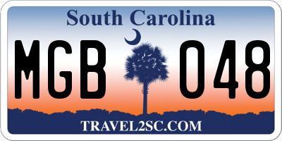 SC license plate MGB048